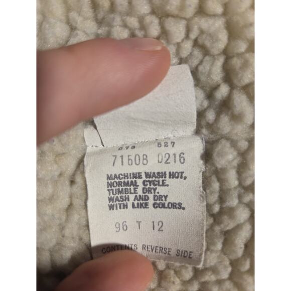 Vintage LEVIS Sherpa Lined Denim Jean Trucker Jacket 42 L Faded USA 71608 0216 - Picture 4 of 16